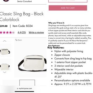 NWOT, Thirty one sling Bag